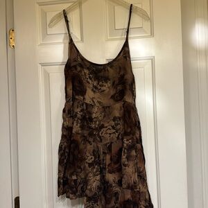 Brandy Melville Brown Floral Jada Dress!
